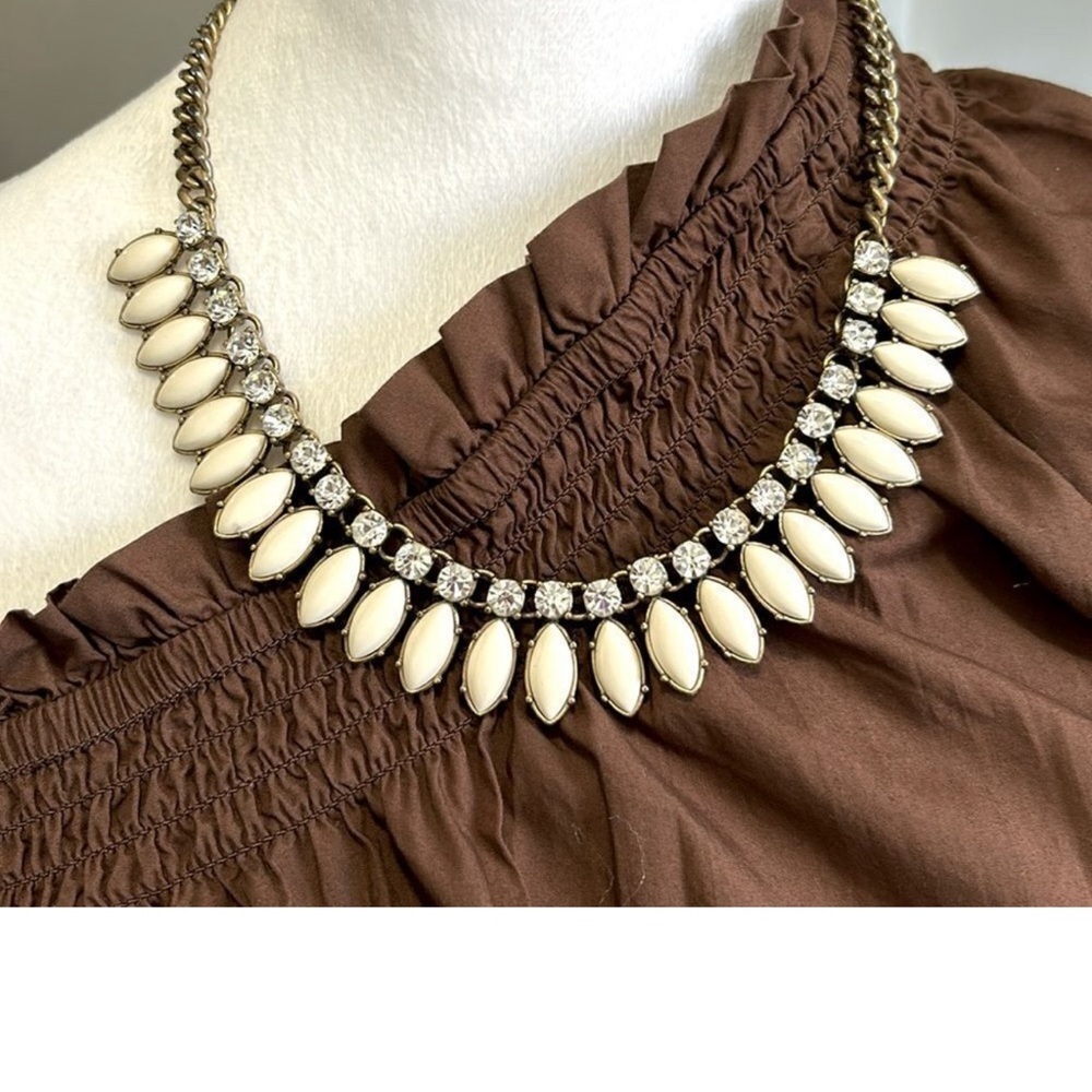 J.Crew Ivory & Crystal Statement Necklace - Picture 1 of 3